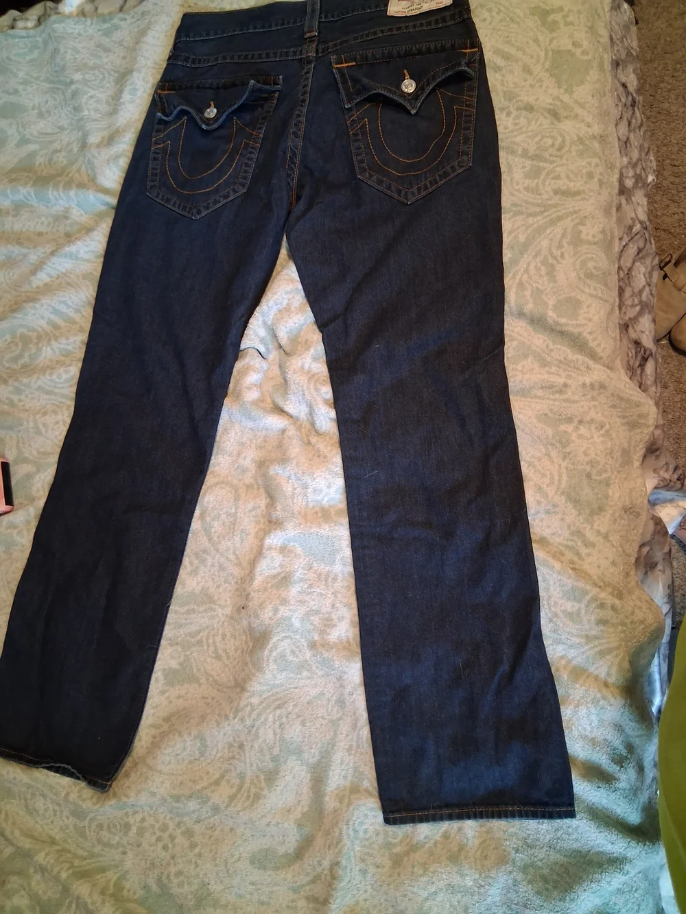 True Religion Men's Dark Blue Straight-Leg Jeans